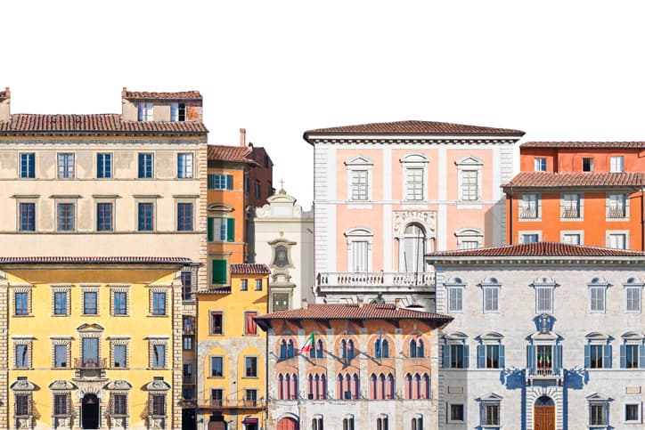 Old italian cityscape with residential building