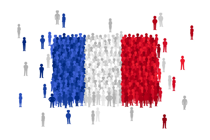 French flag made up of people